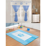 Kit  Quarto Bebe Cortina 2 Mt +passadeira Premium Coroa Real