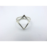 Anillo Rombo Calado Mediano De Plata 925. Unisex.