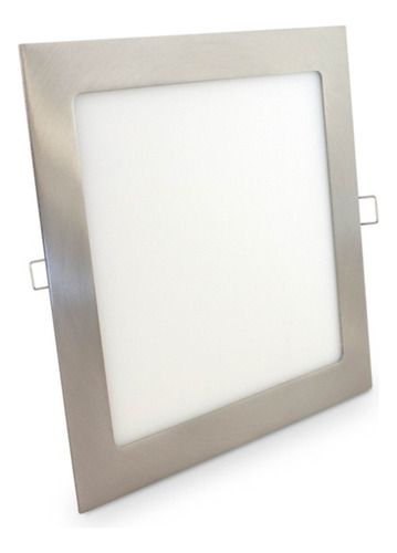 Panel Led Cuadrado Embutir 12w Plafon Marco Plata