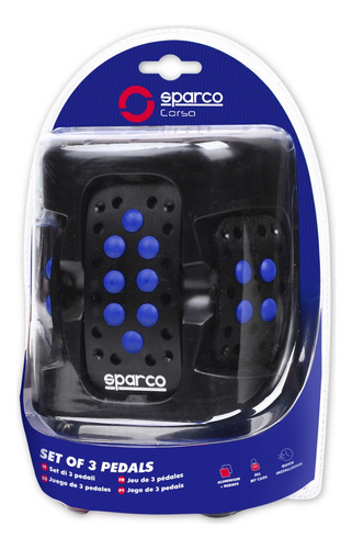 Set Pedales Aluminio Con Goma Sparco Spc0401bk Spc0401rs  Foto 2