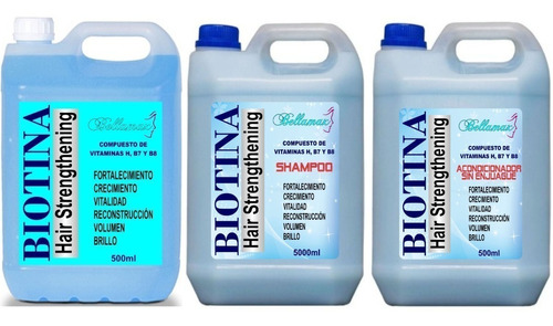 Combo De Biotina Capilar Bellamax 3 Bidones 5 Lts