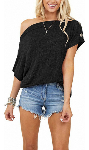 Blusa Para Dama De Moda Casual Cómodo Y Suave/negro