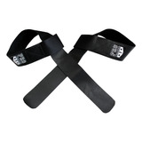 Strap Fita Couro Preto Barra Musculação