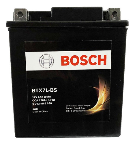 Bateria Moto Bosch Btx7l Para Honda Xr190
