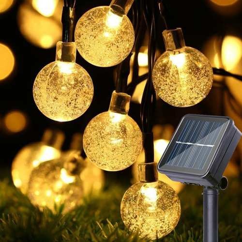 200 Led Solar Ip65 Globo De Cristal Luz Solar De Cadena 22m