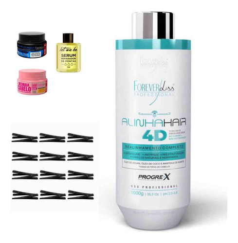 Realimento Capilar Forever Liss Alinha Hair 4d +4 Produtos