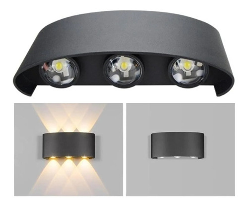 Lámpara Foco Aplique Pared Led 6w Uso Exterior Interior Ip65