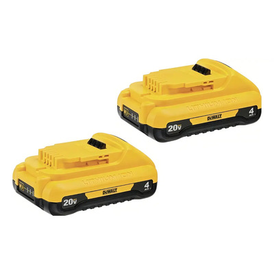 Dewalt - Baterías Max* De 20 V, Compactas, 4.0-ah, Paquete De 2 (dcb240-2)