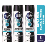 Pack X 3 Deo Nivea Men Invisible Black Fresh Sp