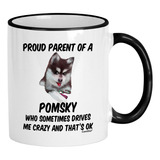 Regalos Divertidos De Casitika Pomsky. Taza De Café Para Ama