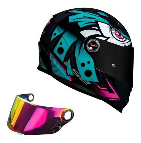 Capacete Moto Ls2 Ff358 Rosa Modelos Com Viseira Rosa Revo