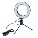 Ring Light Iluminador Selfie Makeup + Tripé De Mesa Luz