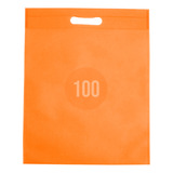 100 Bolsas Tnt De Genero 25x13 Reciclable Naranja 40grs