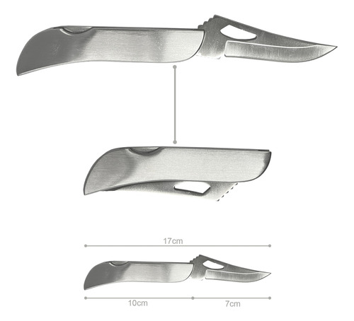 Navaja Plateada Lisa Fina Tradicional- Cuchillo De Bolsillo 