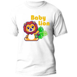 Roupa Infantil Camisa 1 Ao 6 Leãozinho Bebê Camiseta Algodão
