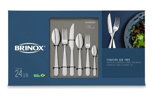 Set Cubiertos Acero Inoxidable 24 Piezas Brinox Gourmet