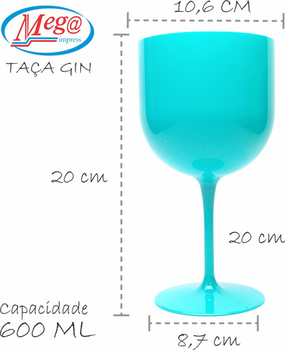 20 Taças De Gin Acrílicas 600ml Cores E Neon S/personalizar