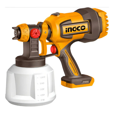 Pistola De Pintar Ingco 20v 800 Ml\u002Fmin + Accesorios Amarillo Y Negro | Envío gratis