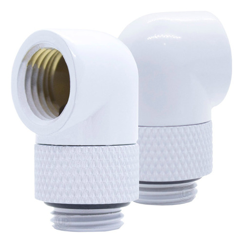 Fitting Para Water Cooler Curva 90 Graus Branco Fitting G1/4