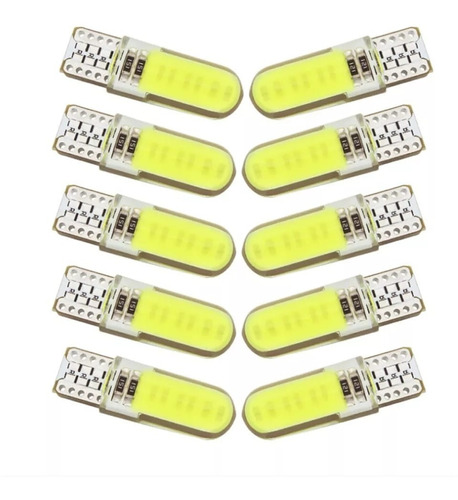 10 Diez Piezas Led T10 Pellizco Con Silicon Gel Moto Carros