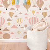 Vinilo Decorativo Pared Empapelado Mural Bebe Nena Globos 10