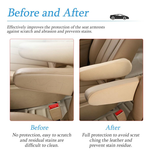 Auceli 2 Pcs Car Front Seat Armrest Fundas, Protectores De T Foto 4