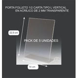 Porta Folleto (1/2) Media Carta L Vertical Pack De 5