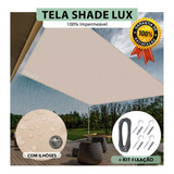 Tela Shade Lux Impermeável Área Gourmet Areia 3x2 M + Kit