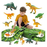 153pcs/set Niños Juguete Eléctrico Dinosaurio Rail Coche .