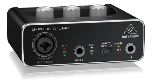 Placa De Audio Behringer U-phoria Um2 2 Canales Home Studio