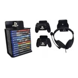 Suporte Organizador Games Ps4 Hedset - Porta Controle E Fone