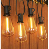 Laspang St38 Bulbs Guirnalda De Luces Led Exterior, 10m 10+1 Focos Vintage St-38 Led Serie De Luz Impermeables, Luces Decorativas Para Iluminación De Jardin Patio Boda Hogar