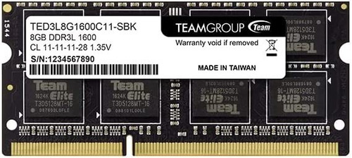 Memoria Ram Ddr3l 8gb 1600mhz 1.35v Sodimm, 204 Pin, No Ecc