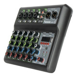 Amplificada Gc Mini6 Mezcladora Audio 6canales Powered Mixer