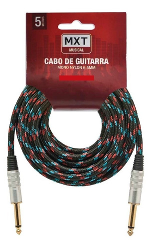 Cabo Para Guitarra Violão 5m Metros Blindado P10 P10 Têxtil