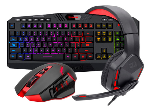 Kit Gamer Redragon Mouse Teclado E Fone De Ouvido Promoção