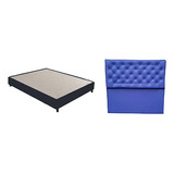 Base Sommier Cama Box 100x190 Con Respaldo 1 1/2 Plazas Cu