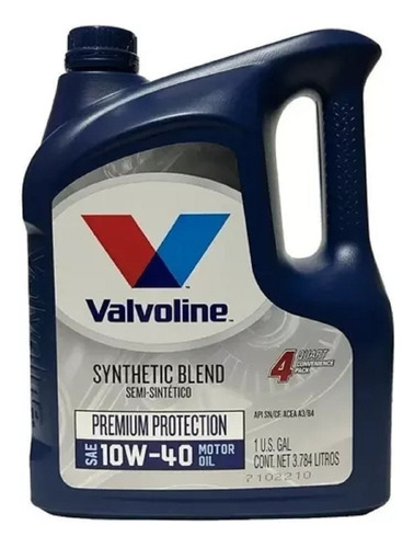 Aceite 10w40 Semi-sintentico P. Protection Valvoline X 4 Lt