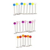 Piercing Lbret Acrilico Uv Color 1.2x12x3 Mix Colores 10 Und