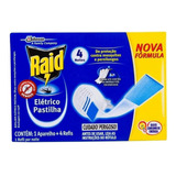 Kit 1 Aparelho Elétrico Raid + 4 Refil Pastilha Nova Formula