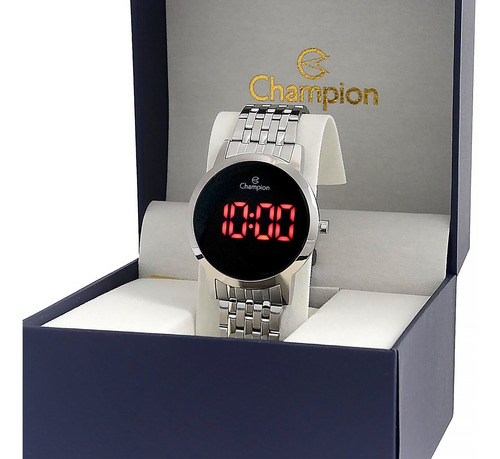 Relógio Champion Feminino Prata Digital Led Vermelho Oferta