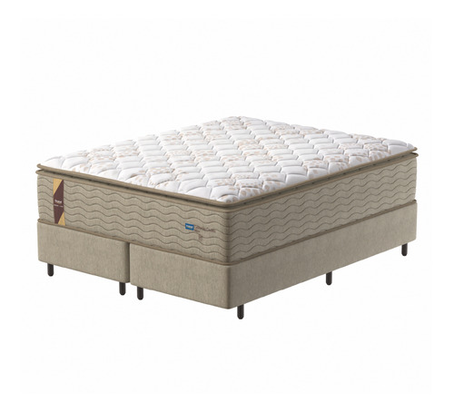 Cama Box Colchão Queen Molas Guarda Costas Max 1,58m Bege