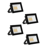 Pack X4 Reflector Led 30w Fria Calida 220v 6000k 3500k Negro