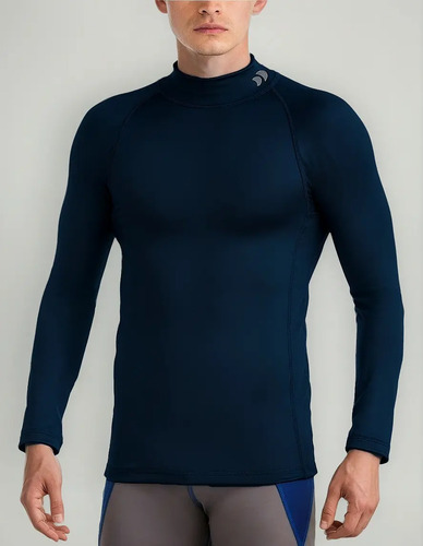 Xl Y Xxl Playera De Licra Natación Manga Larga Cuello Alto