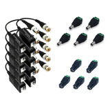 5 Pares Video Balun Camera Cftv + 5 P4 Macho + 5 P4 Fêmea