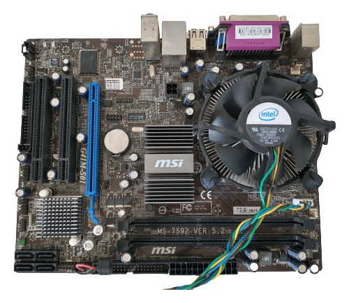 Kit Placa Mãe Msi G41m-s01 Lga 775 Ddr3 C/ Processador + Nf 