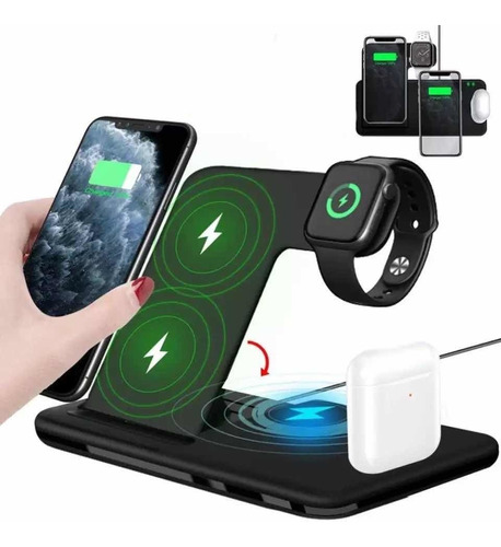 Cargador Inalámbrico 4 En 1 Para iPhone 11 Y Samsung S20 Fe