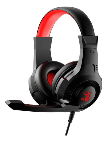 Auricular Gamer Aiwa Constrictor Led Con Mic Color Rojo Color De La Luz Rojo