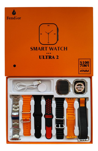 Smartwatch Ultra 9, 7 Em 1, 49mm Com 7 Pulseiras