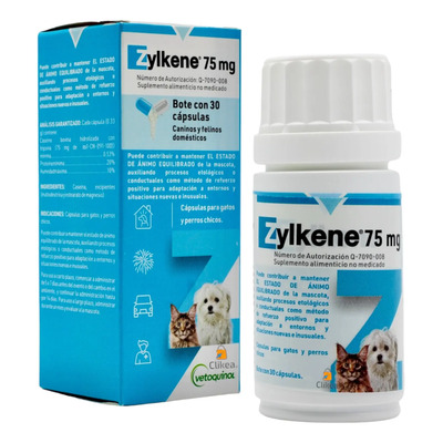 Zylkene 75 Mg 30 Caps Vetoquinol Estrés Perros Y Gatos | Envío gratis